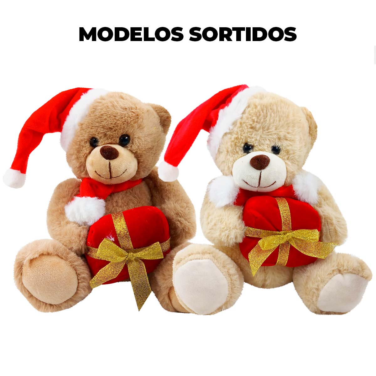 Urso de Pelúcia Natalino Multiart Christmas 20cm