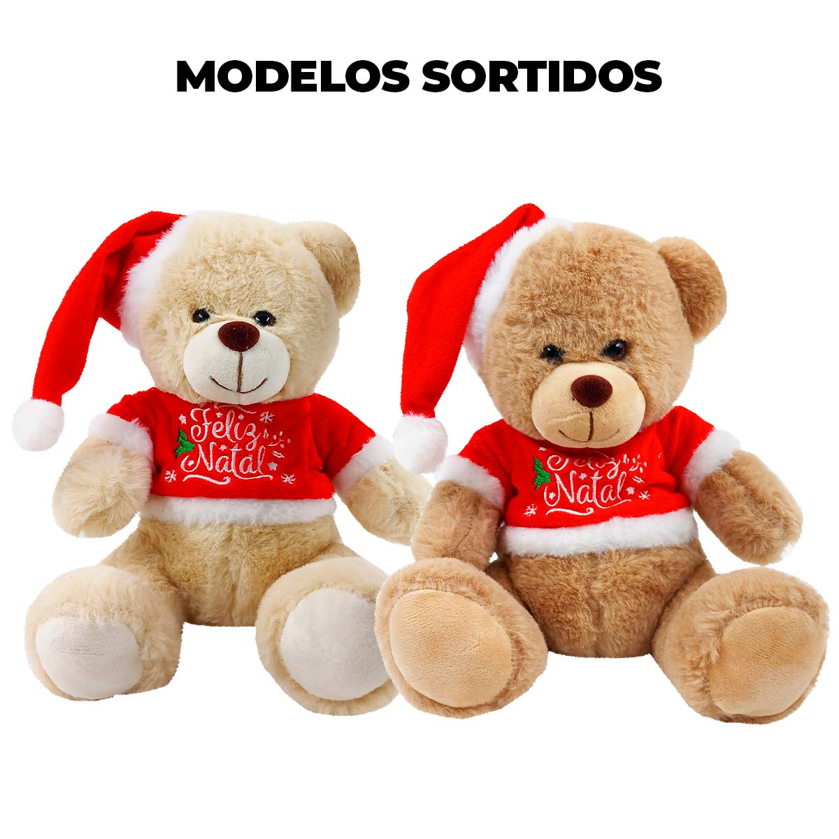 Urso de Pelúcia Feliz Natal Multiart Christmas 20cm