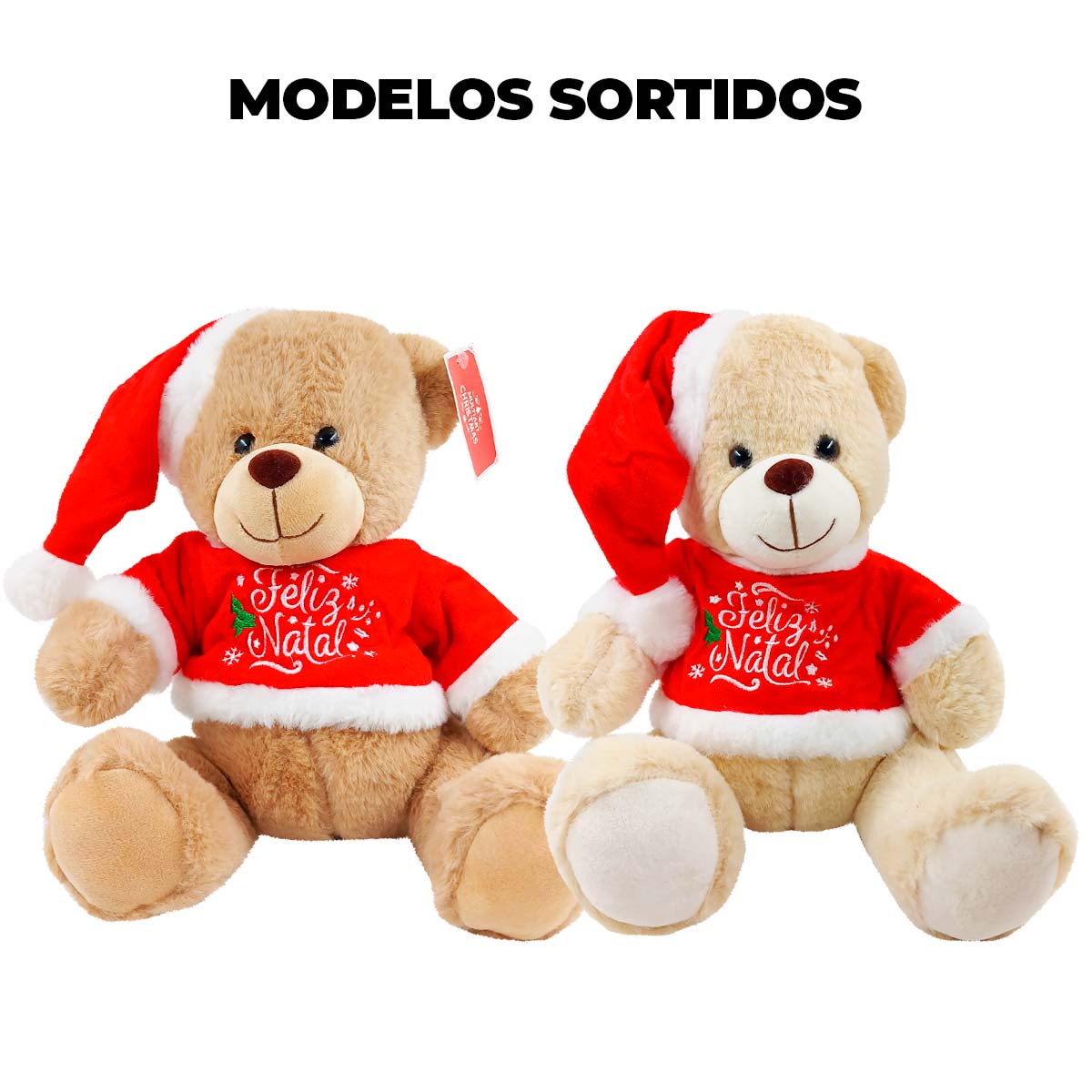 Urso de Pelúcia Feliz Natal Multiart Christmas 25cm